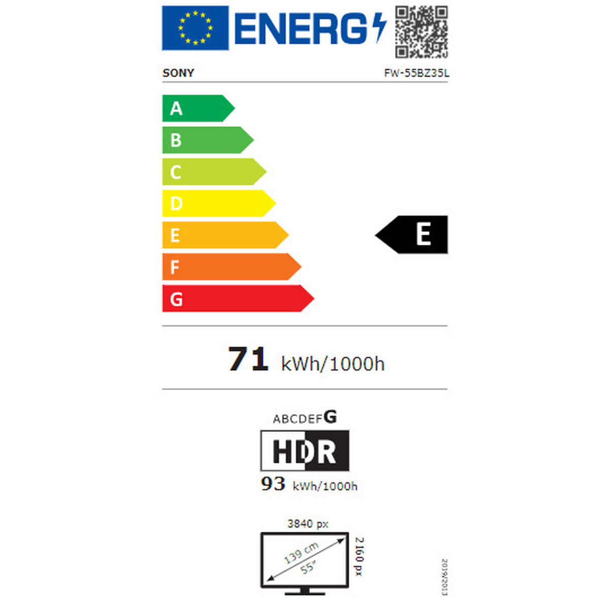 Television Videowall Sony FW-55BZ35L 55" 4K Ultra HD LED IPS D-LED VA LCD