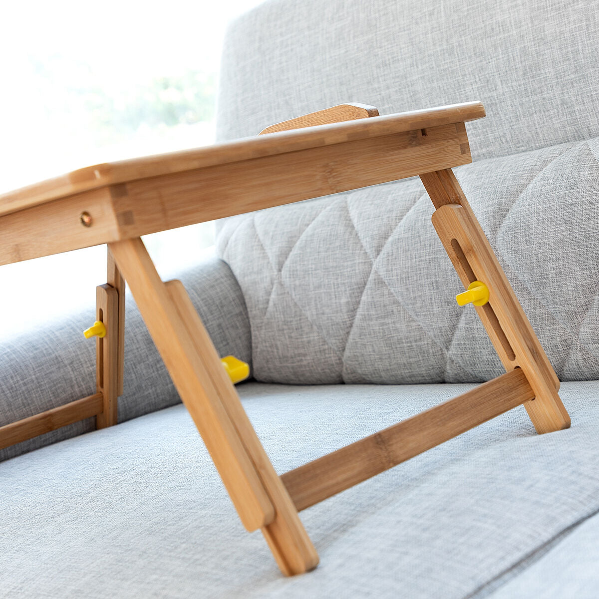 Bamboo Folding Side Table Lapwood InnovaGoods