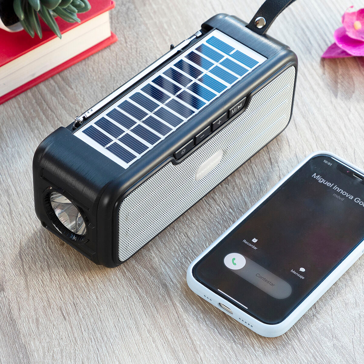 Wireless Speaker with Solar Charging and LED Torch Sunker InnovaGoods