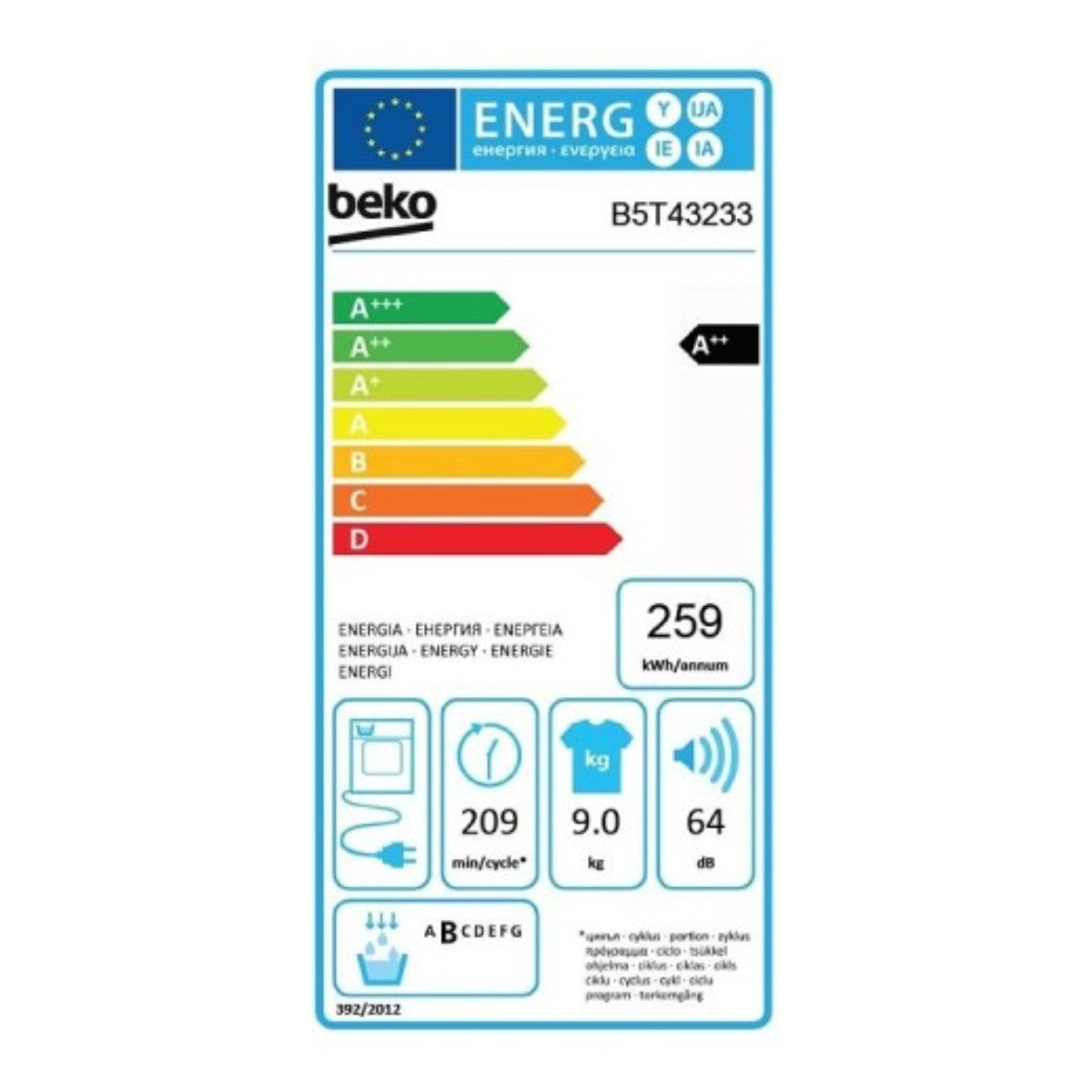 Condensation dryer BEKO 8 KG 8 kg White