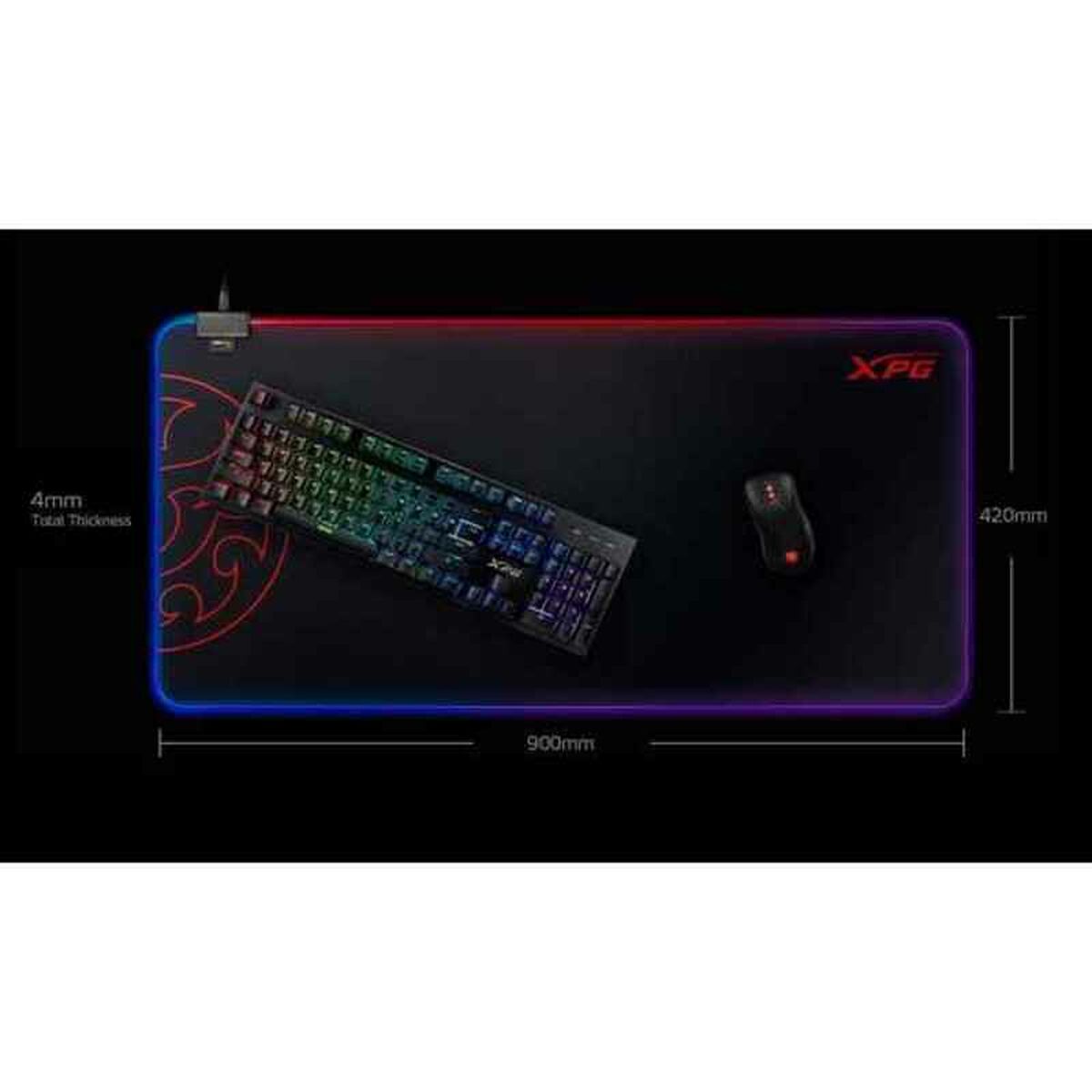 Gaming Mat with LED Illumination RGB XPG 75260017 Black Corduroy