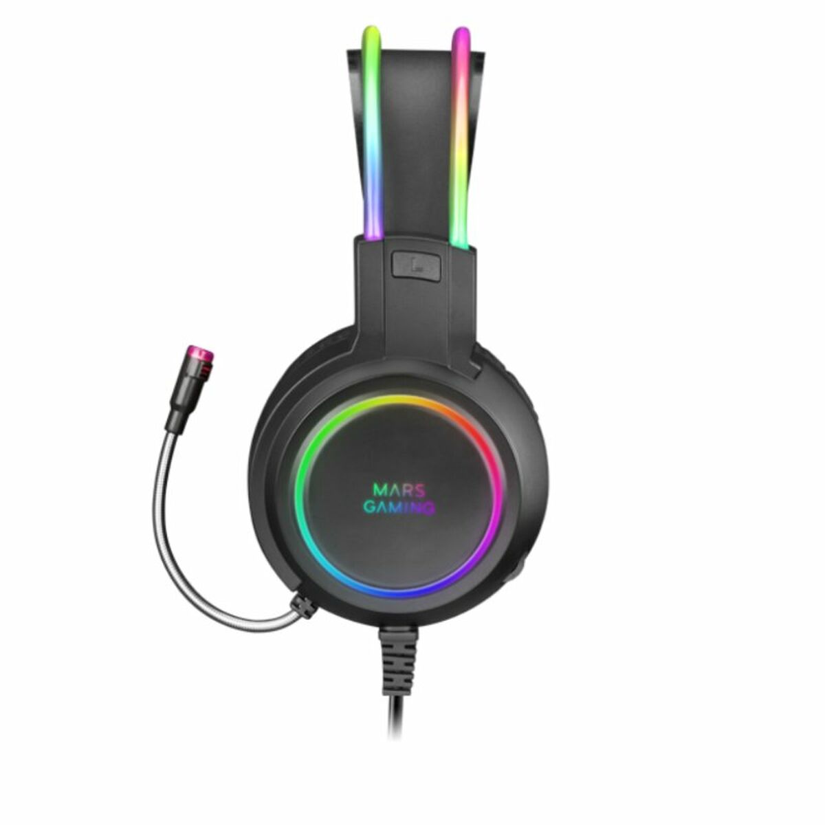 Headphones with Microphone Mars Gaming MHRGB Black